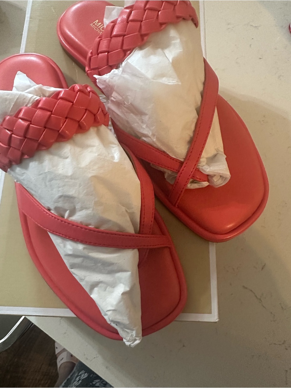 Michael Kors Braided Coral Slide Sandals